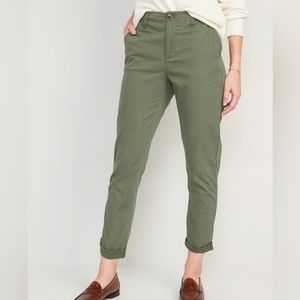 Old Navy High Waisted Olive Chino Pants